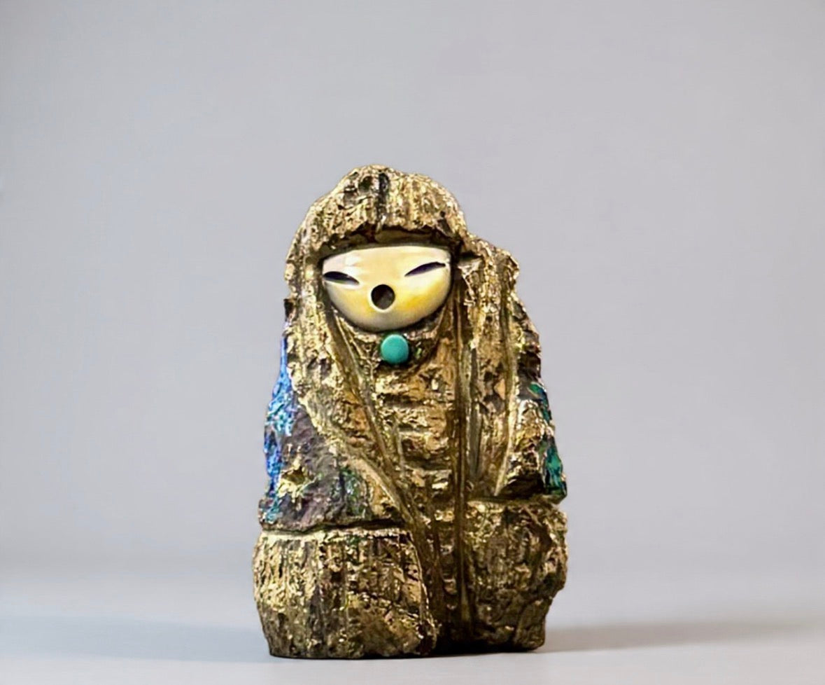 Chalcopyrite (peacock ore) Corn Maiden by Kateri Quandelacy Sanchez