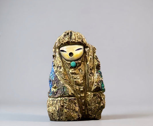 Chalcopyrite (peacock ore) Corn Maiden by Kateri Quandelacy Sanchez