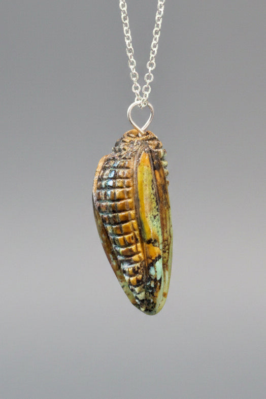 Campo Frio Turquoise Corn Pendant by Kateri Quandelacy Sanchez