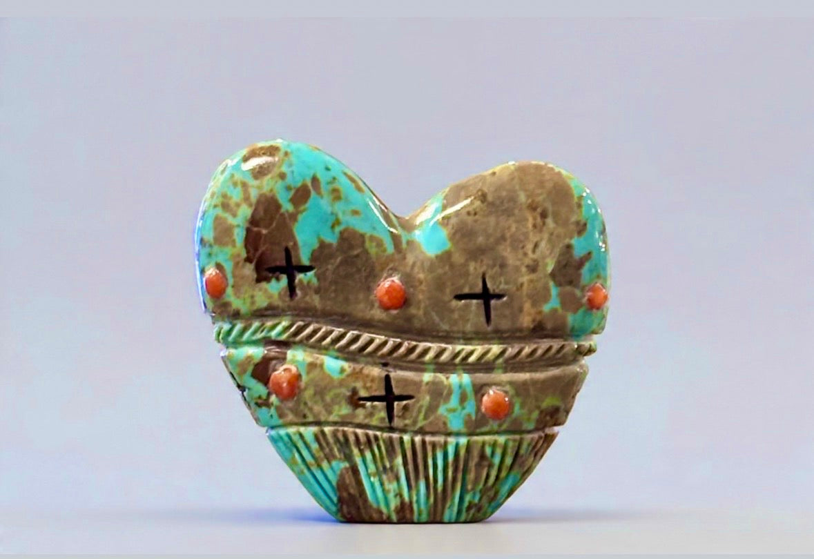 Kingman Turquoise Corn Maiden Pair by Kateri Quandelacy Sanchez