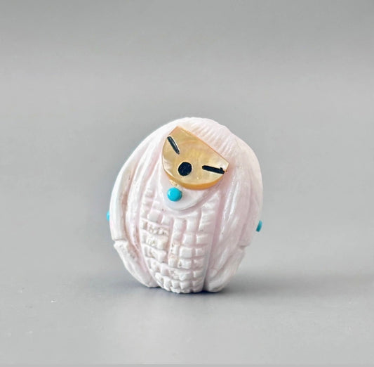 Pink Mangano Calcite Corn Maiden by Kateri Quandelacy Sanchez