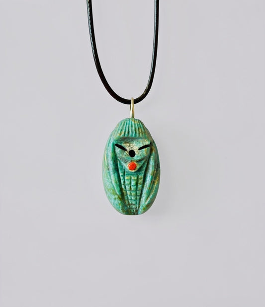 Kingman Turquoise Corn Maiden Pendant by Kateri Quandelacy Sanchez