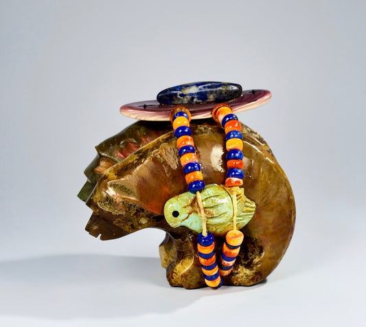 Ammolite Bear Pair by Kateri Quandelacy Sanchez (Zuni)