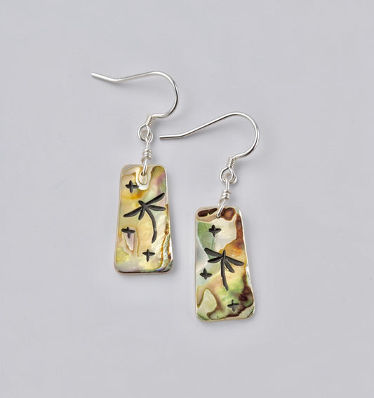Abalone Dragonfly Earrings by Kateri Quandelacy Sanchez (Zuni)