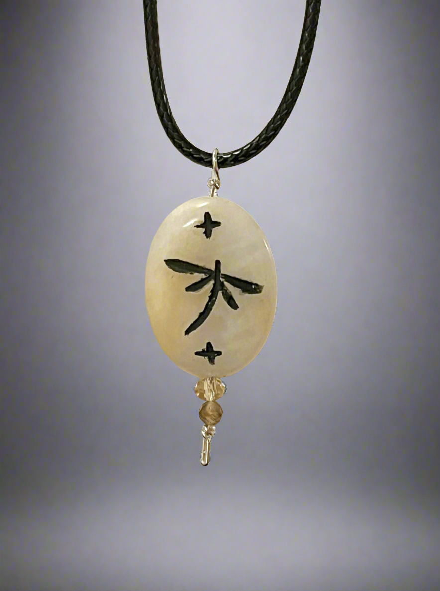Moonstone Dragonfly Pendant by Kateri Quandelacy Sanchez