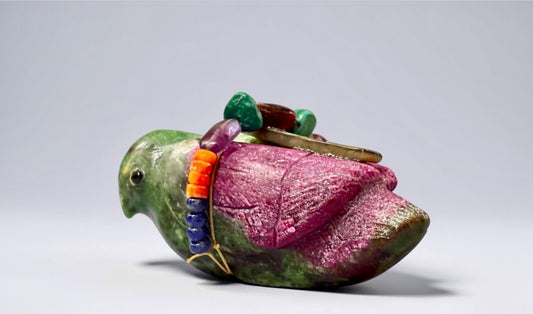 Ruby in Zoisite Songbird by Kateri Quandelacy Sanchez