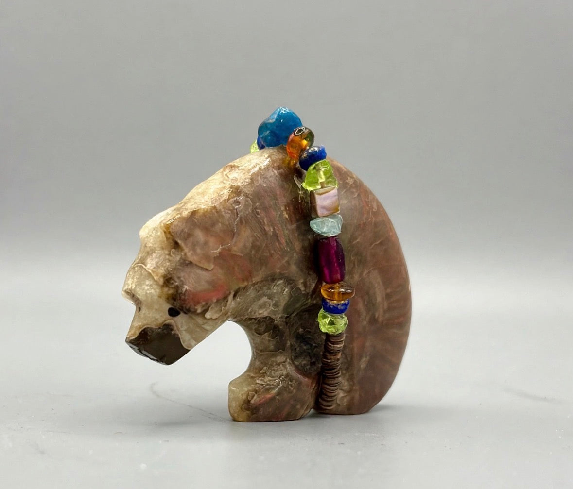 Fossilized Ammolite Bear by Kateri Quandelacy Sanchez