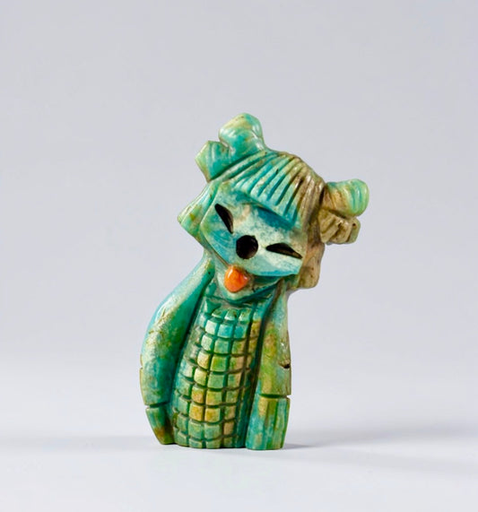 Kingman Turquoise Hopi Corn Maiden by Kateri Quandelacy Sanchez