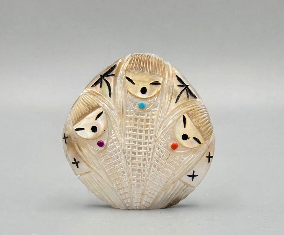 Mother of Pearl Corn Maidens by Kateri Quandelacy Sanchez