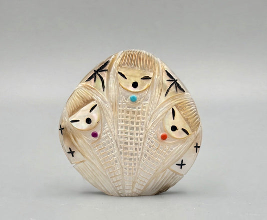 Mother of Pearl Corn Maidens by Kateri Quandelacy Sanchez