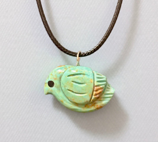 Campo Frio Turquoise Songbird Pendant by Kateri Quandelacy Sanchez