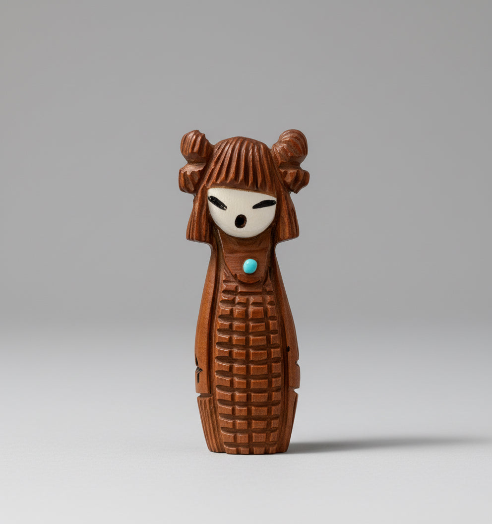 Pipestone Hopi Corn Maidens Pendant by Kateri Quandelacy Sanchez