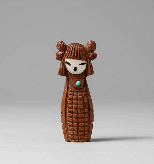 Pipestone Hopi Corn Maidens Pendant by Kateri Quandelacy Sanchez