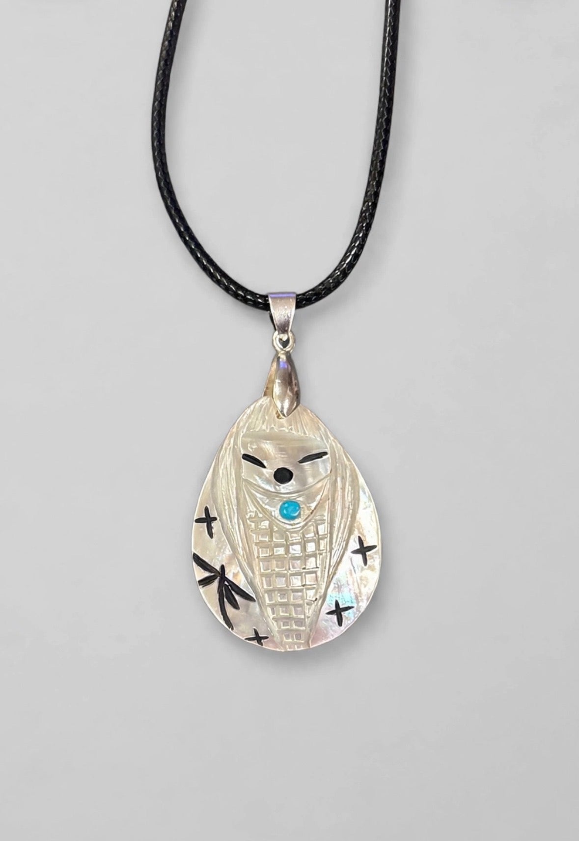 Mother of Pearl Corn Maiden by Kateri Quandelacy Sanchez