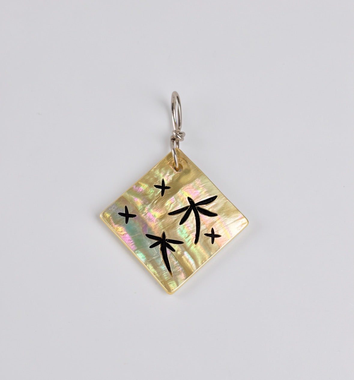 Gold Lip Mother of Pearl Pendant by Kateri Quandelacy Sanchez