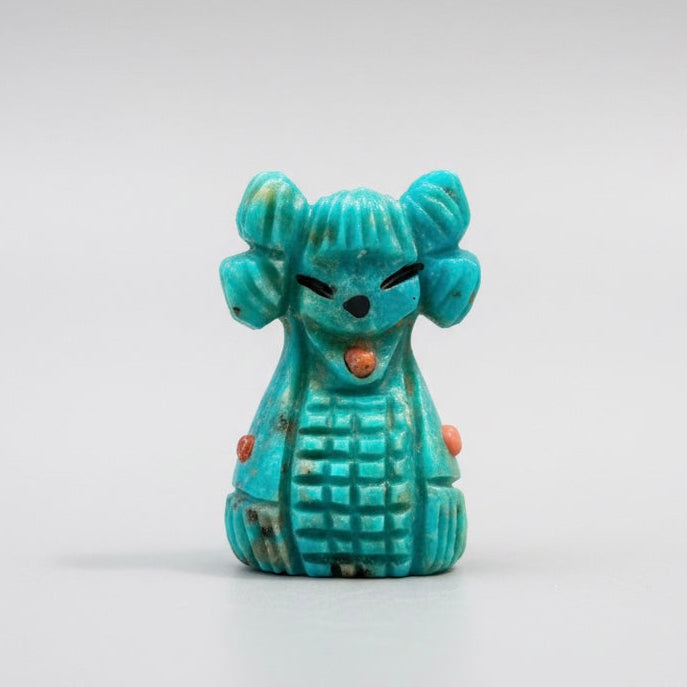 Mini Kingman Turquoise Hopi Corn Maiden by Kateri Quandelacy Sanchez