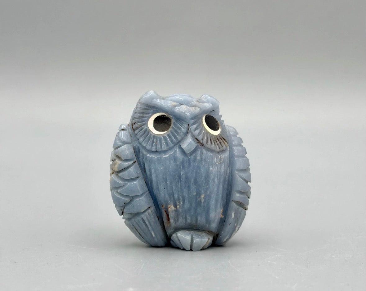 Angelite Owl by Kateri Quandelacy Sanche