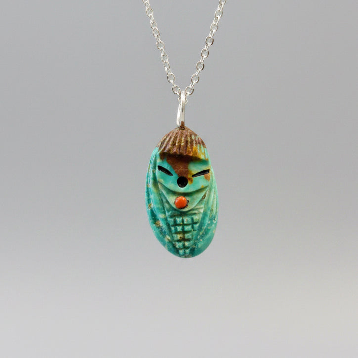 Campo Frio Turquoise Corn Maiden Pendant by Kateri Quandelacy Sanchez