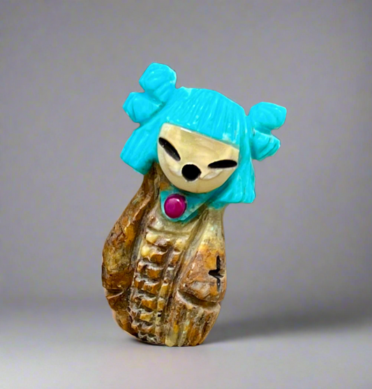 Kingman Turquoise Hopi Corn Maiden by Kateri Quandelacy Sanchez