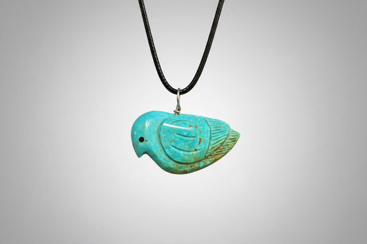 Elisa Turquoise Songbird Pendant by Kateri Quandelacy Sanchez