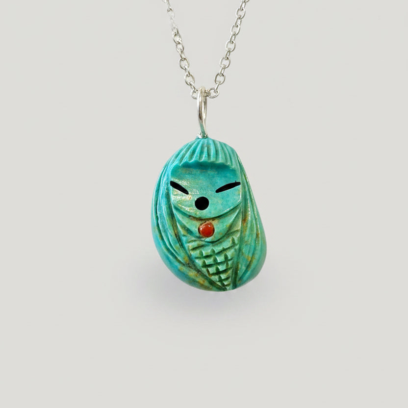 Mini Elisa Turquoise Corn Maiden Pendant by Kateri Quandelacy Sanchez