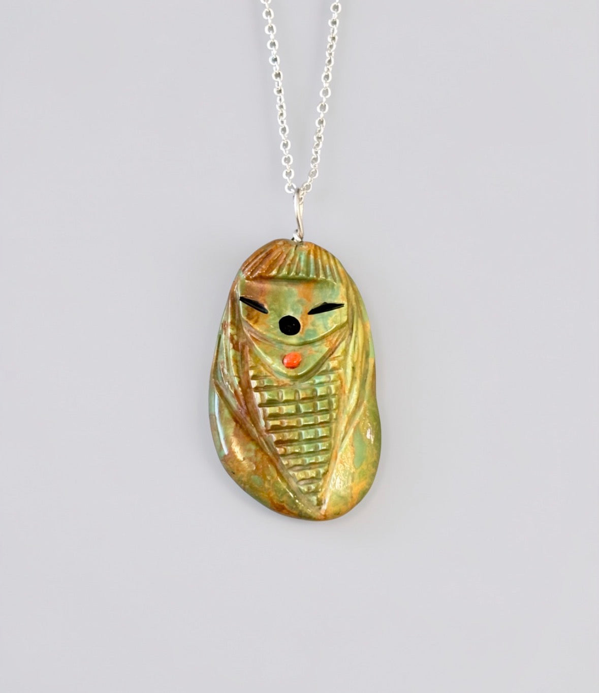 Campo Frio Turquoise Corn Maiden Pendant by Kateri Quandelacy Sanchez