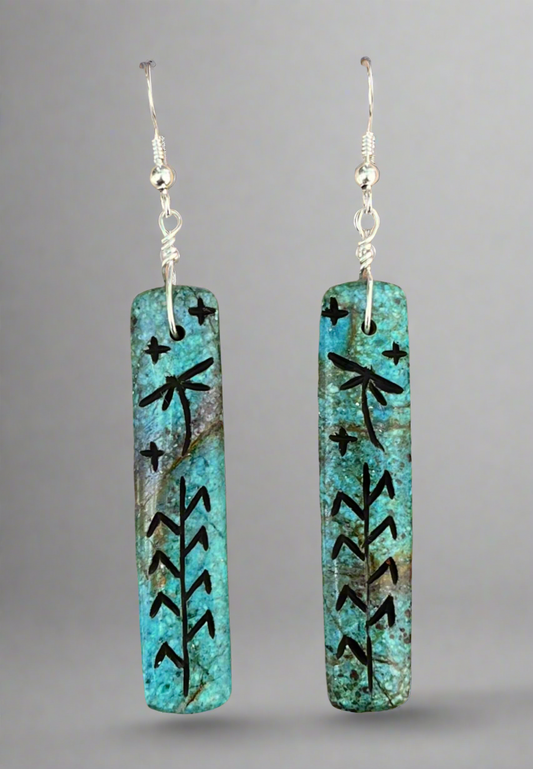 Chrysocolla Harvest Earrings by Kateri Quandelacy Sanchez