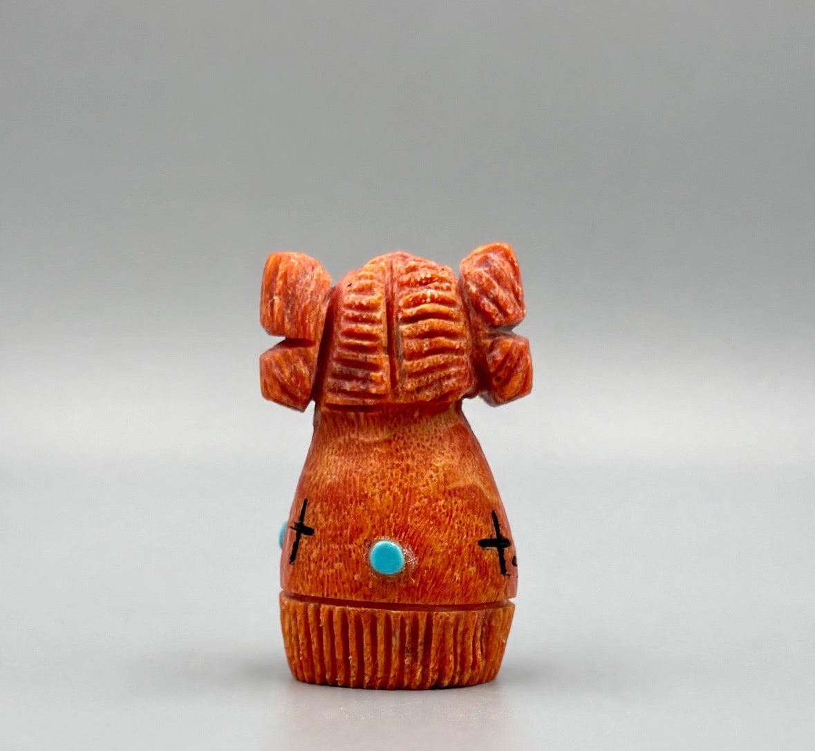 Apple Coral Hopi Corn Maiden Pendant by Kateri Quandelacy Sanchez