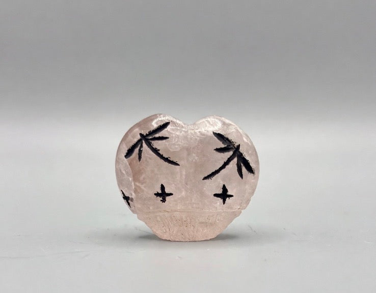 Pink Fluorite Heart Shaped Corn Maidens by Kateri Quandelacy Sanchez