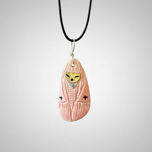 Pink Conch Shell Corn Maiden by Kateri Quandelacy Sanchez