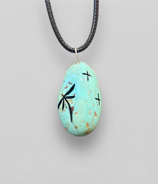 Elisa Turquoise Corn Maiden Pendant by Kateri Quandelacy Sanchez