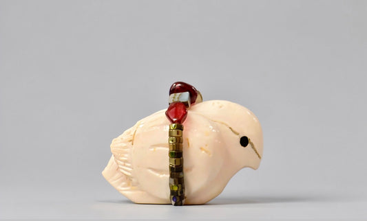 Pink Mangano Calcite Songbird by Kateri Quandelacy Sanchez