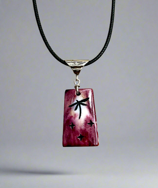 Purple Spiny Oyster Pendant by Kateri Quandelacy Sanchez