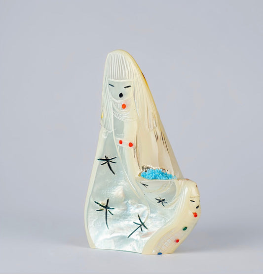 Mother of Pearl Corn Maidens by Sandra Quandelacy
