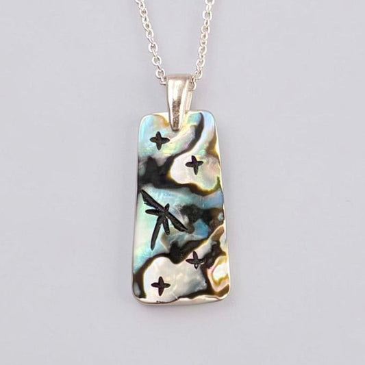Abalone Dragonfly Pendant by Kateri Quandelacy Sanchez