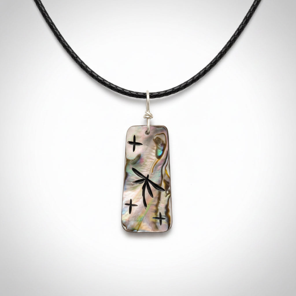 Abalone Dragonfly Pendant by Kateri Quandelacy Sanchez