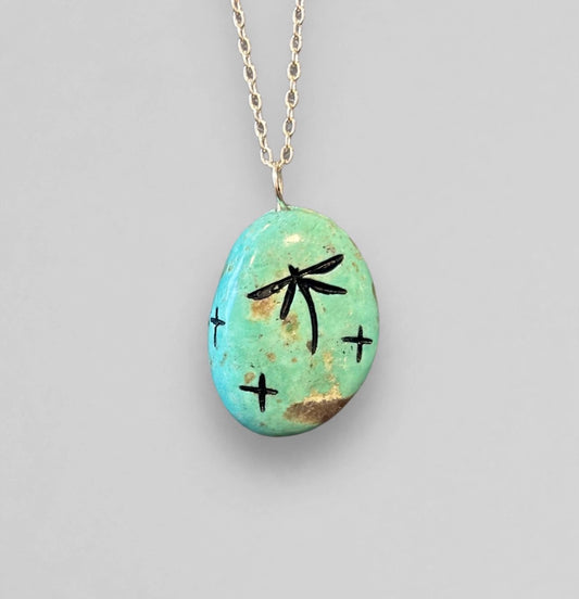 Elisa Turquoise Corn Maiden Pendant by Kateri Quandelacy Sanchez
