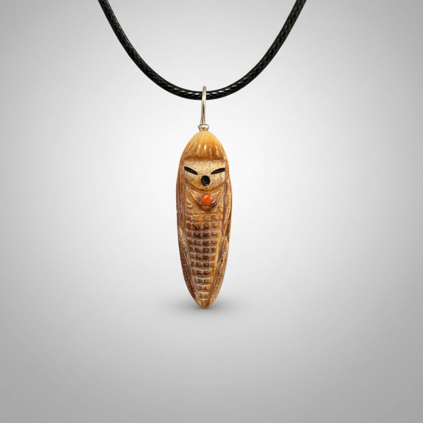 Fossilized Ivory Corn Maiden Pendant by Kateri Quandelacy Sanchez
