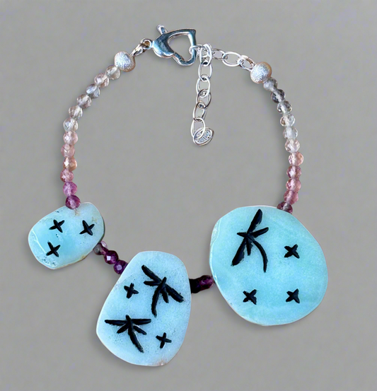 Chrysoprase Dragonfly Bracelet by Kateri Quandelacy Sanchez