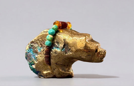 Chalcopyrite (peacock ore) Bear by Kateri Quandelacy Sanchez