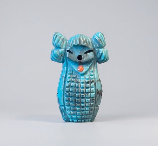 Kingman Turquoise Hopi Corn Maiden by Kateri Quandelacy Sanchez