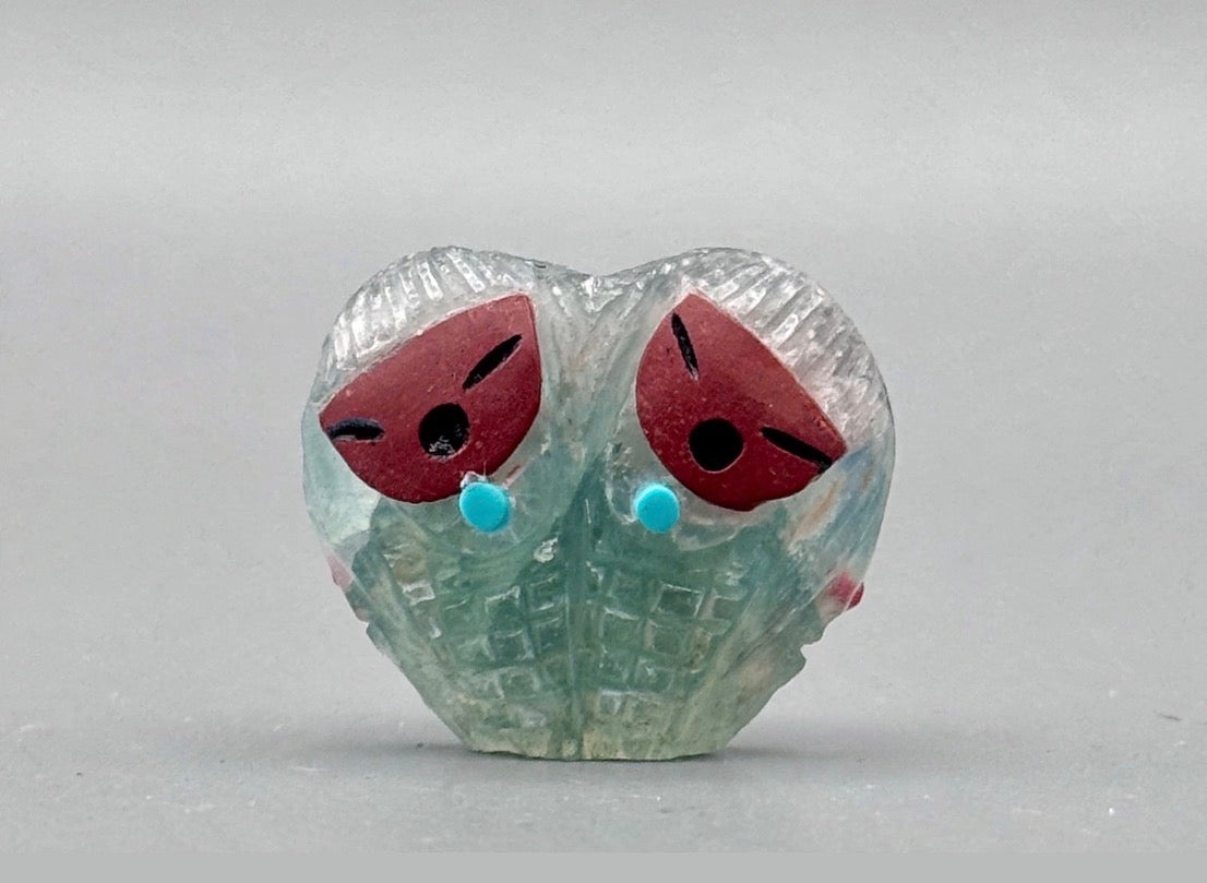 Green Fluorite Heart Shaped Corn Maidens by Kateri Quandelacy Sanchez