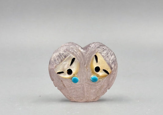 Pink Fluorite Heart Shaped Corn Maidens by Kateri Quandelacy Sanchez