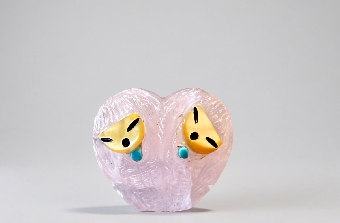 Pink Fluorite Heart Shaped Corn Maidens by Kateri Quandelacy Sanchez