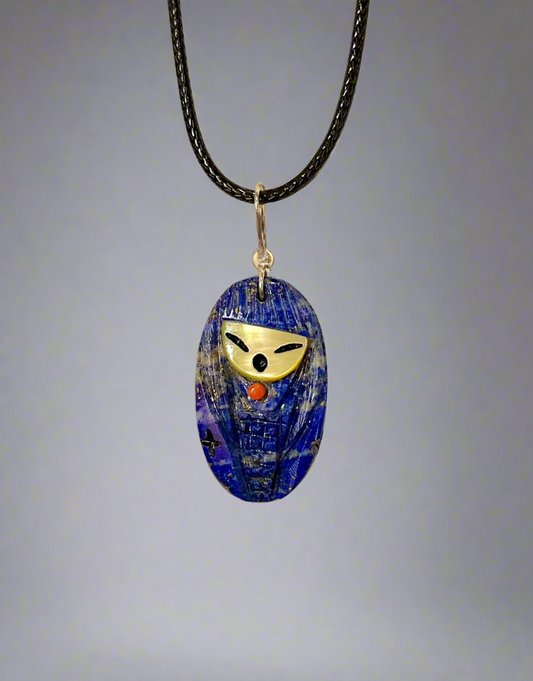 Lapis Corn Maiden Pendant by Kateri Quandelacy Sanchez