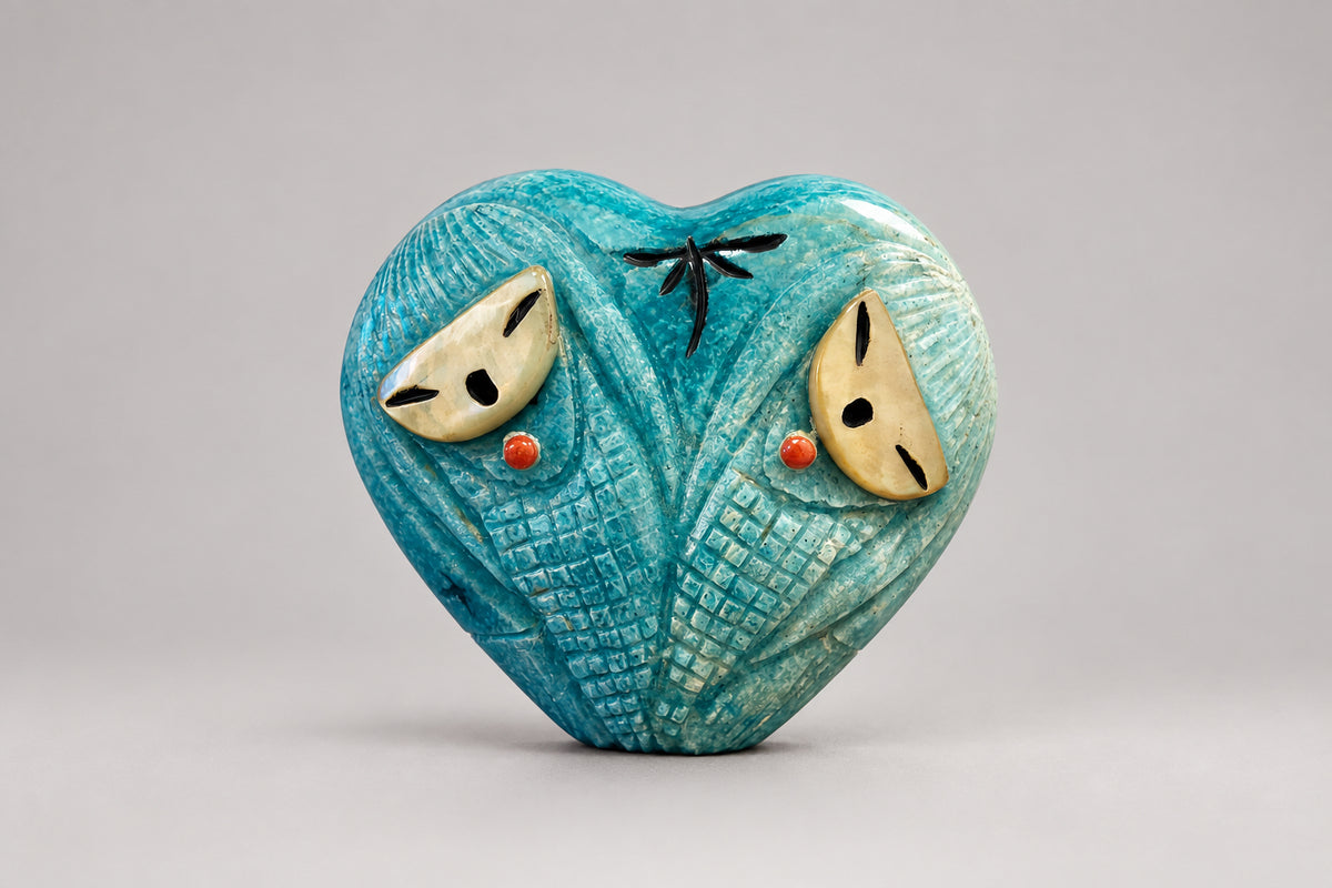 Amazonite Heart Shaped Corn Maidens by Kateri Quandelacy Sanchez