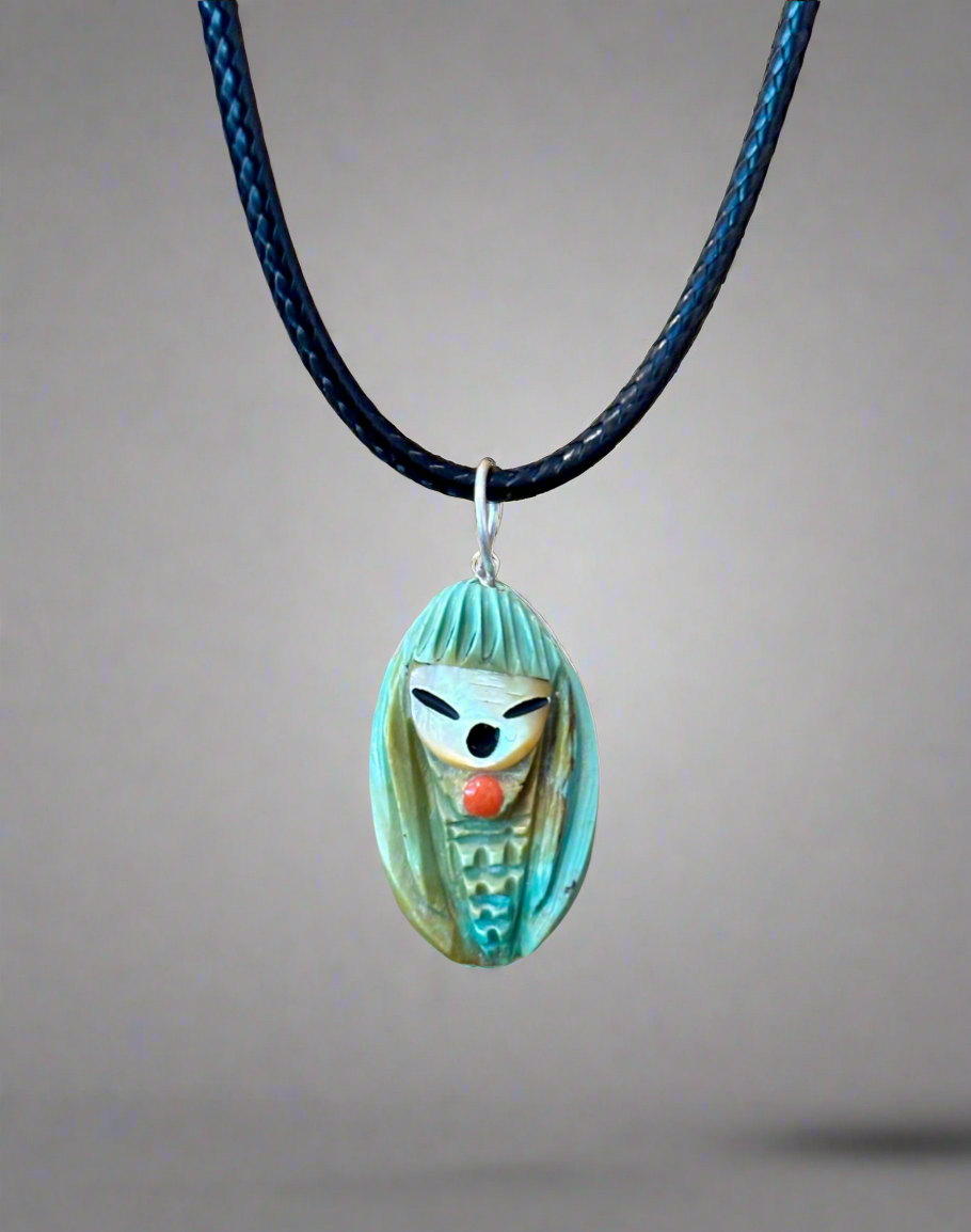 Reversible Corn Maiden and Corn Pendant by Kateri Quandelacy Sanchez