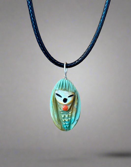 Reversible Corn Maiden and Corn Pendant by Kateri Quandelacy Sanchez