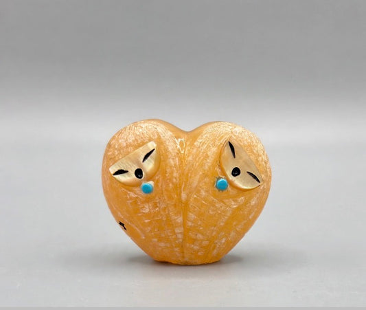 Orange Calcite Heart Shaped Corn Maidens by Kateri Quandelacy Sanchez