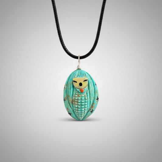 Elisa Turquoise Corn Maiden Pendant by Kateri Quandelacy Sanchez